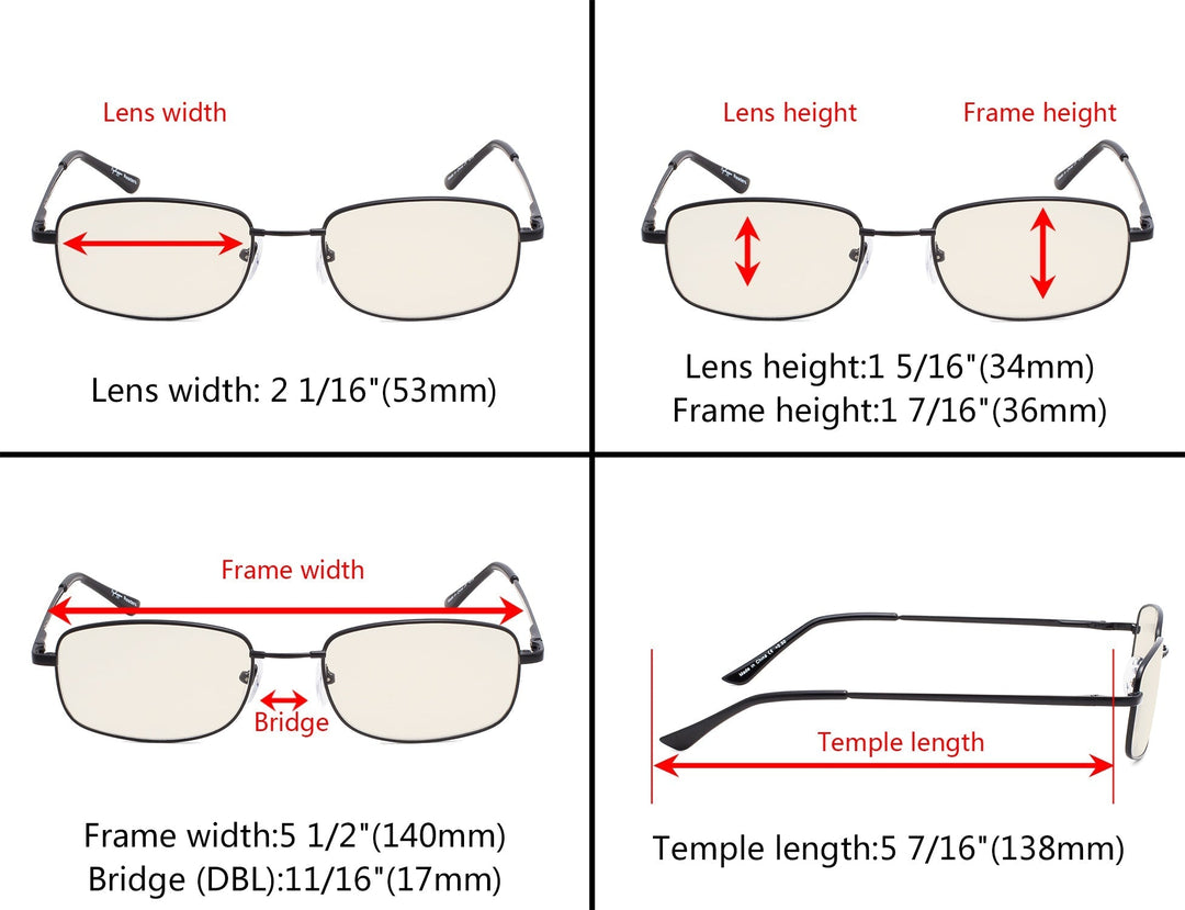 5 Pack Flex Titanium Blue Light Filter Readers UVR1644
