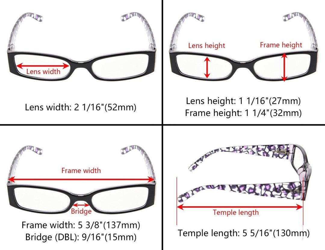 5 Pack Floral Design Reading Glasses R040F