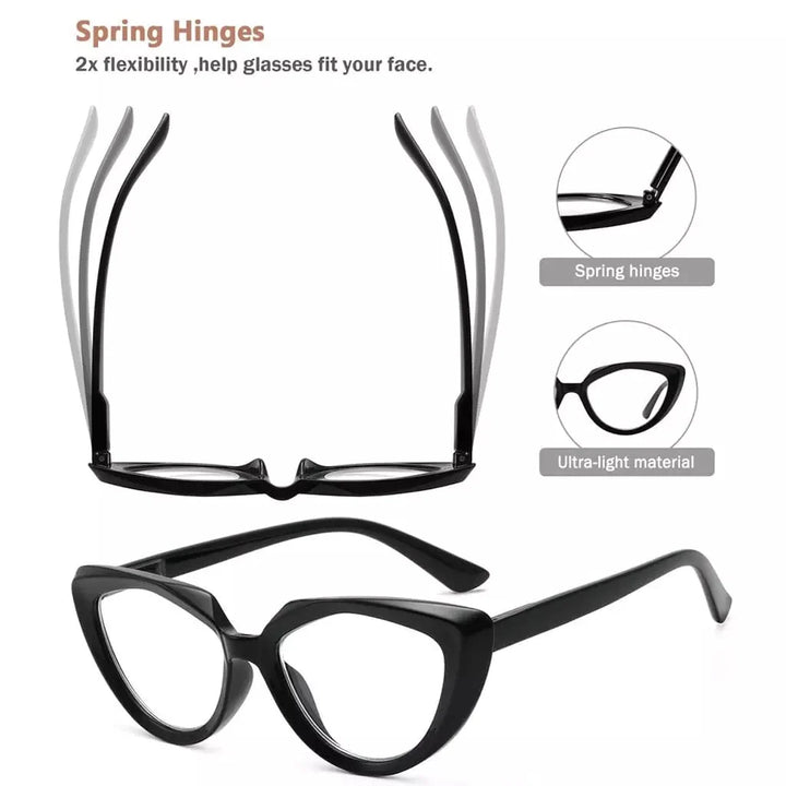 5 Pack Ladies Cat-eye Stylish Reading Glasses Elegant Readers R2137