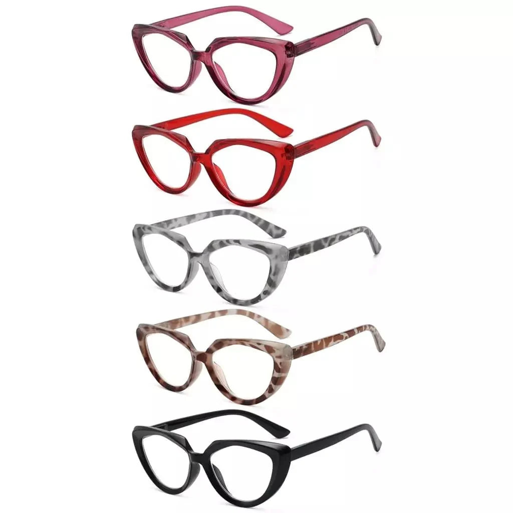 5 Pack Ladies Cat-eye Stylish Reading Glasses Elegant Readers R2137