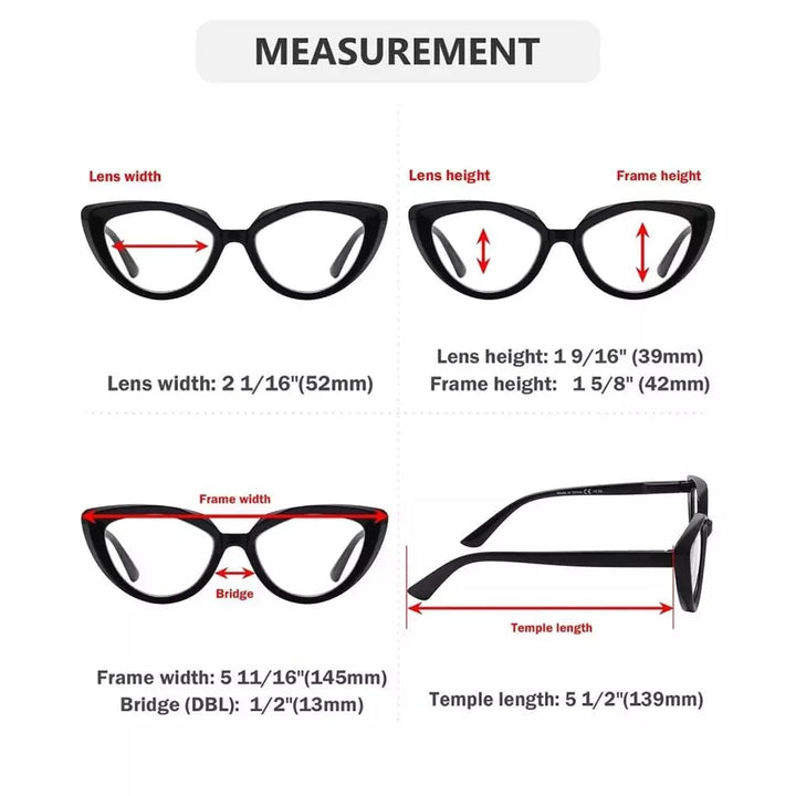 5 Pack Ladies Cat-eye Stylish Reading Glasses Elegant Readers R2137