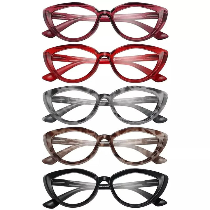 5 Pack Ladies Cat-eye Stylish Reading Glasses Elegant Readers R2137