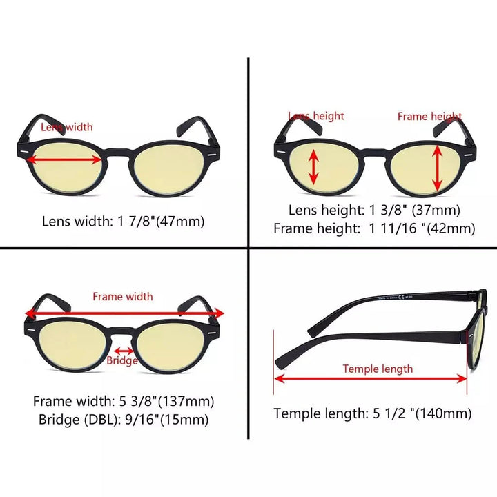 5 Pack Ladies Oval Blue Light Blocking Reading Glasses TM091