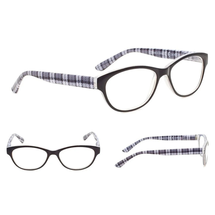 5 Pack Ladies Patterned Design Cat-eye Reading Glasses R074S