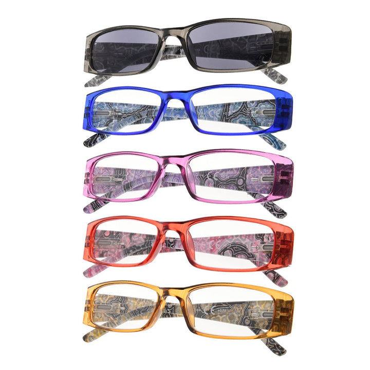 5 Pack Tiger Patterned Temples Reading Glasses R006A
