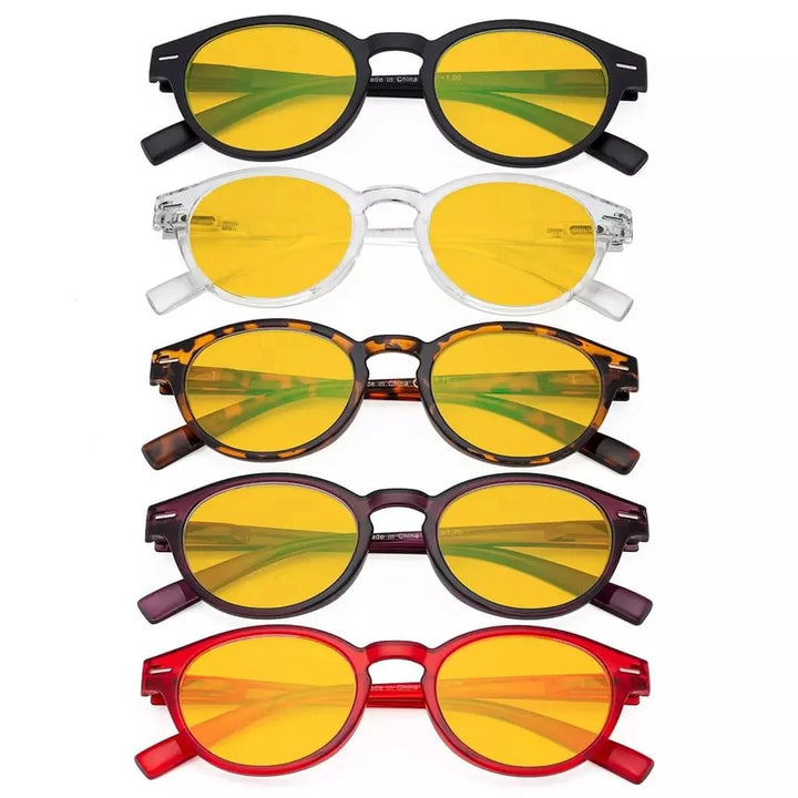 5 Pack Oval Blue Light Blocking Reading Glasses HP091