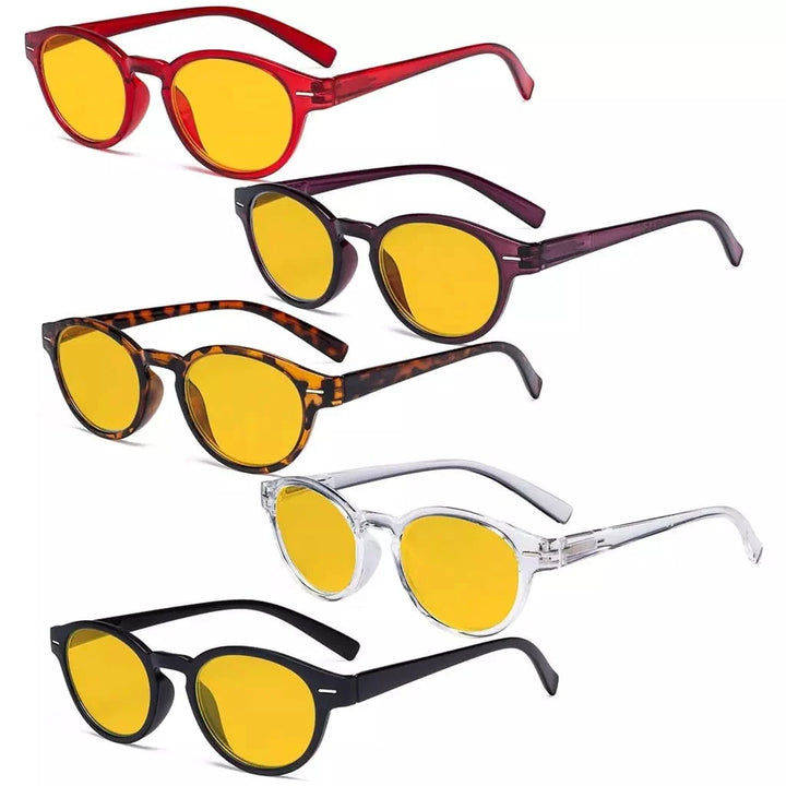 5 Pack Oval Blue Light Blocking Reading Glasses HP091