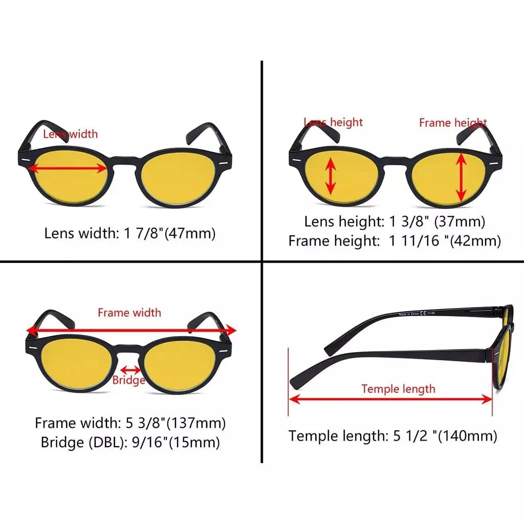5 Pack Oval Blue Light Blocking Reading Glasses HP091