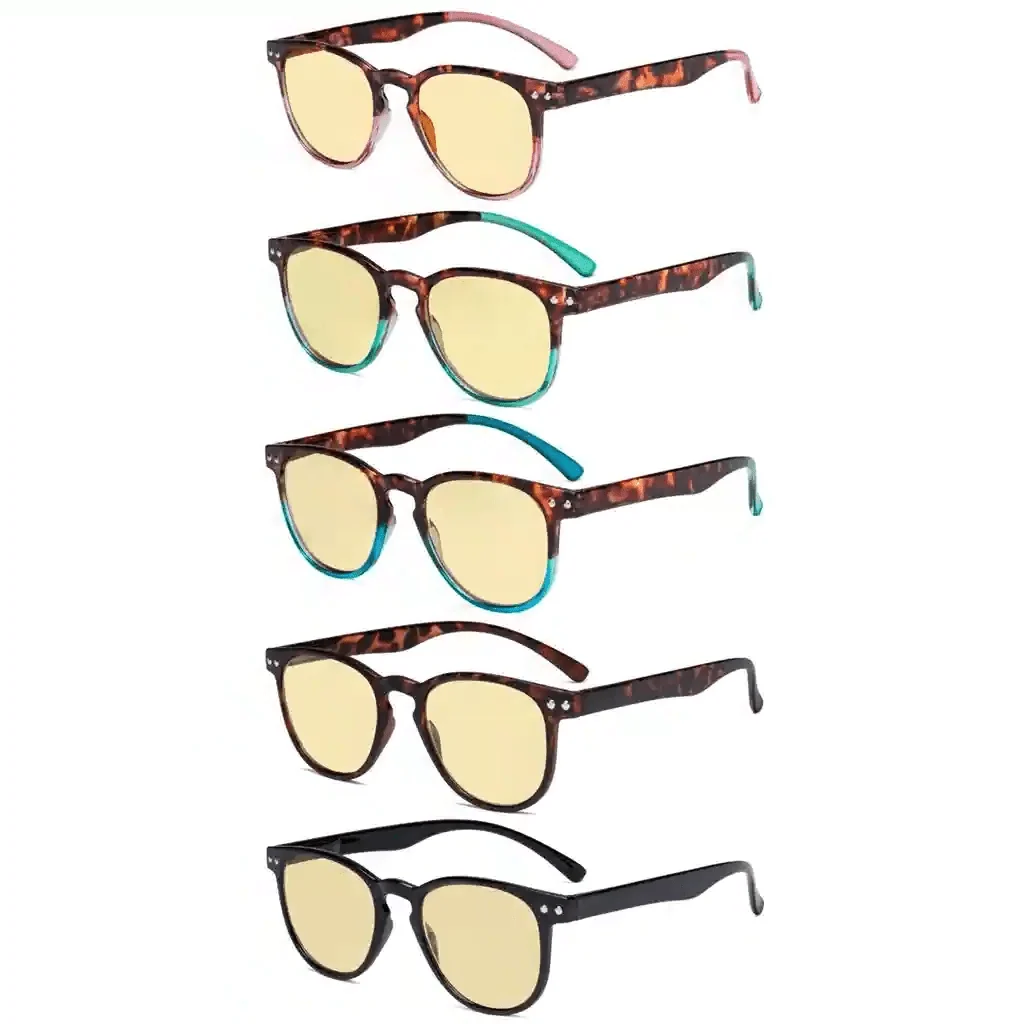 5 Pack Oval Blue Light Blocking Reading Glasses TMCG060