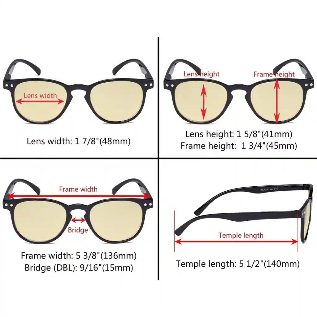 5 Pack Oval Blue Light Blocking Reading Glasses TMCG060