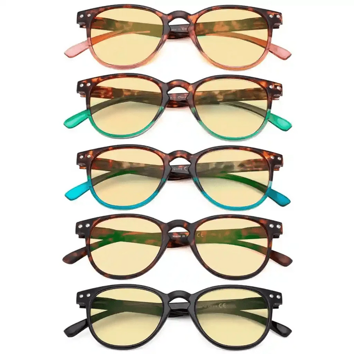 5 Pack Oval Blue Light Blocking Reading Glasses TMCG060
