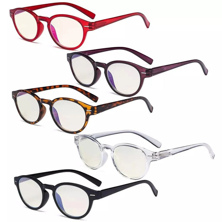 5 Pack Oval Blue Light Filter Reading Glasses UVR091