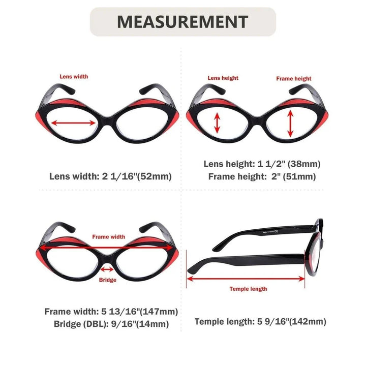 5 Pack Oval Reading Glasses Stylish Readers R2128