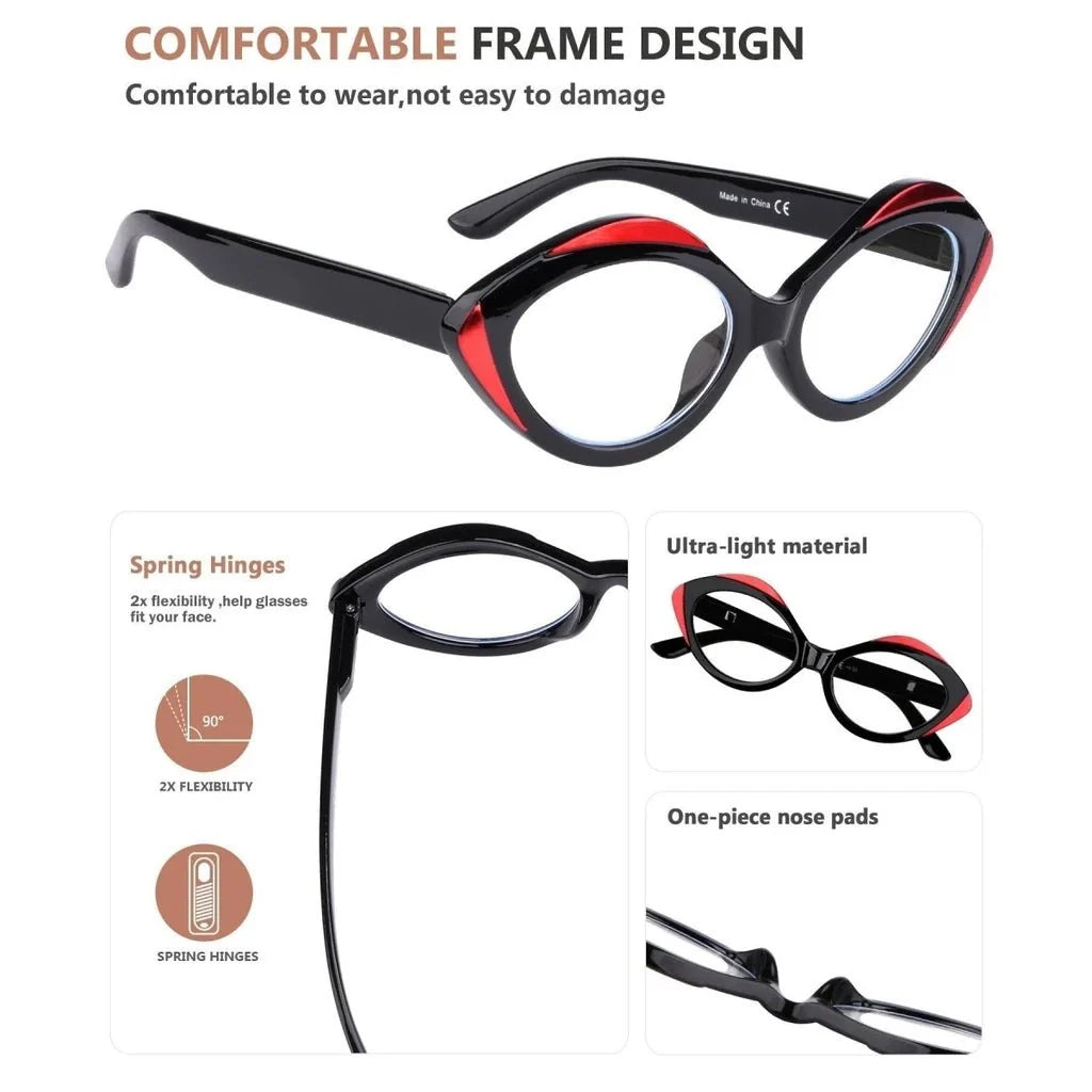 5 Pack Oval Reading Glasses Stylish Readers R2128