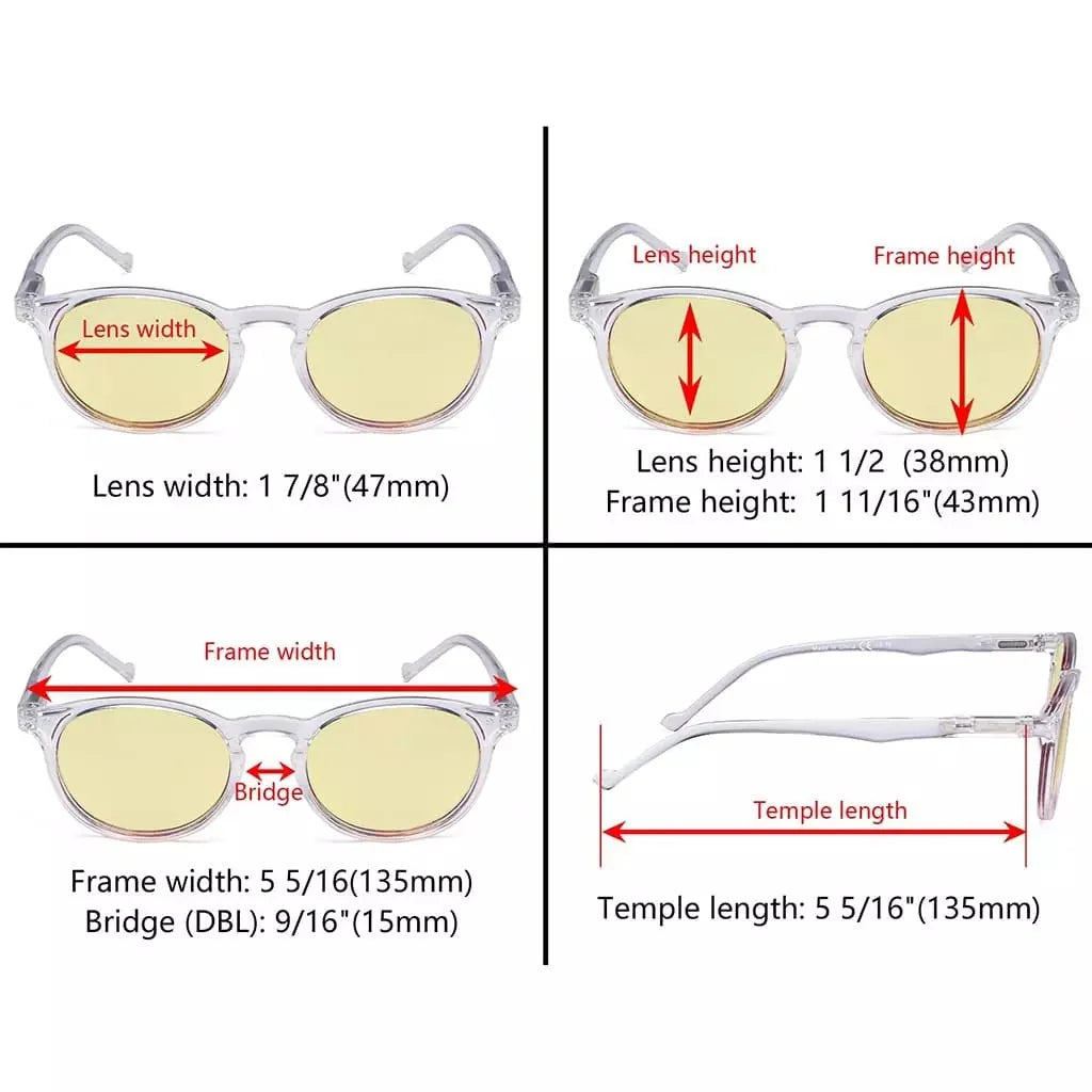 5 Pack Oval Round Blue Light Blocking Reading Glasses TM071
