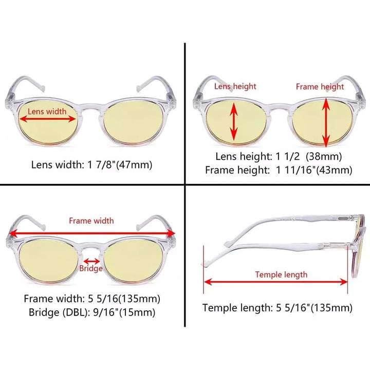 5 Pack Oval Round Blue Light Blocking Reading Glasses TM071