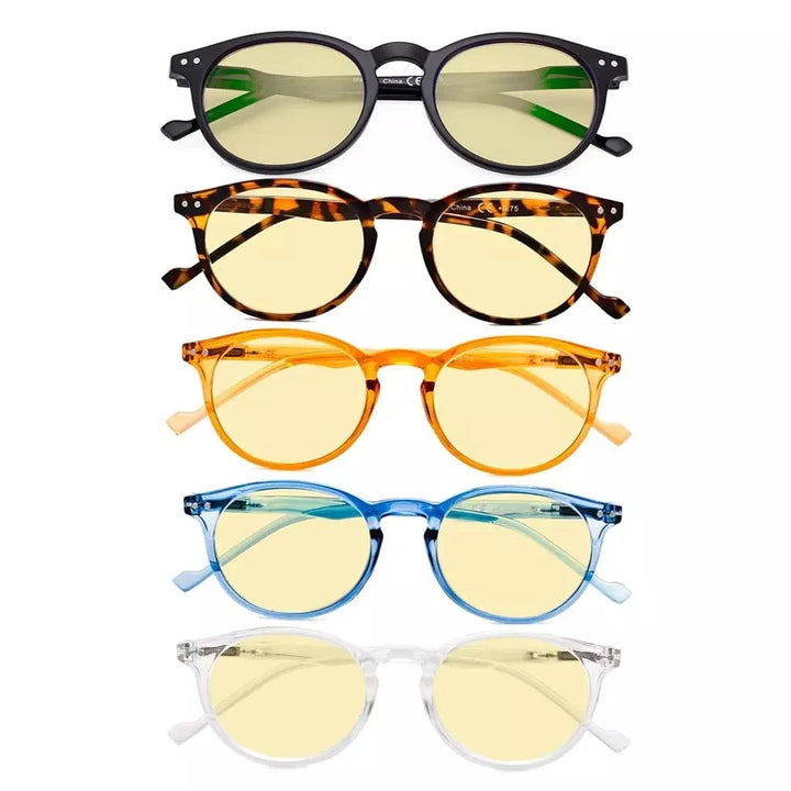 5 Pack Oval Round Blue Light Blocking Reading Glasses TM071