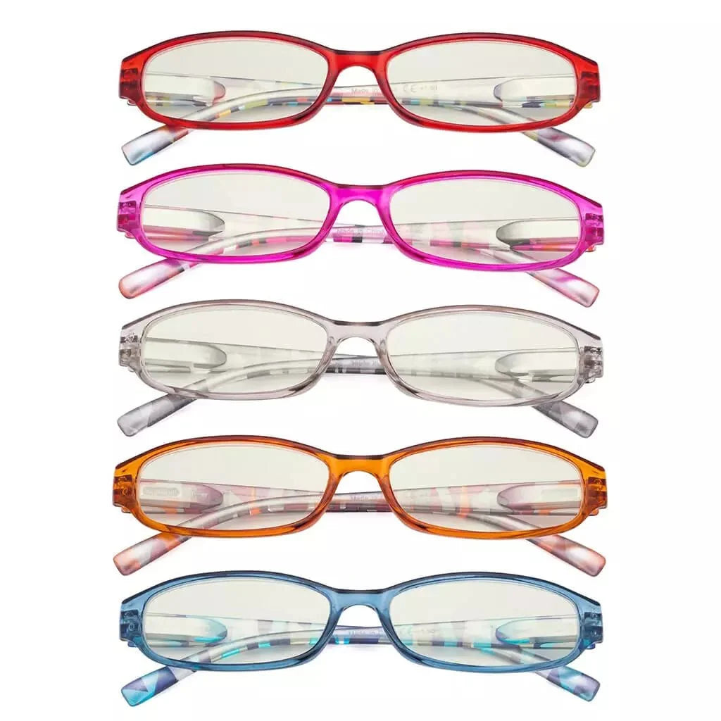 5 Pack Pattern Blue Light Filter Reading Glasses UVR9104G