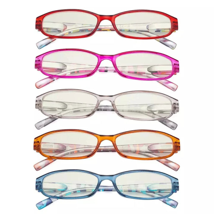 5 Pack Pattern Blue Light Filter Reading Glasses UVR9104G