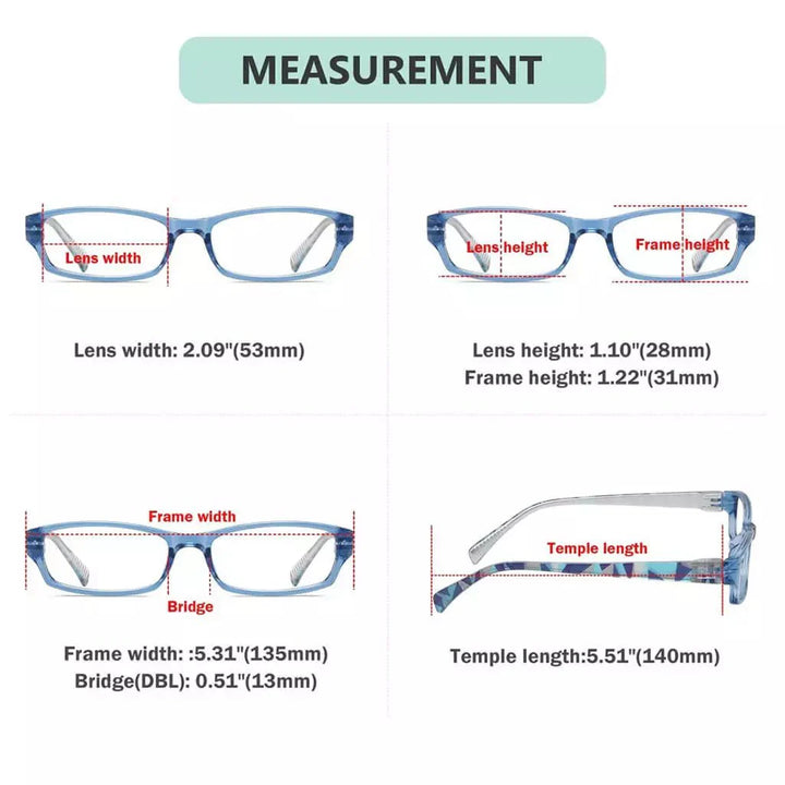 5 Pack Patterned Temples Metalless Screwless Reading Glasses NRT1803