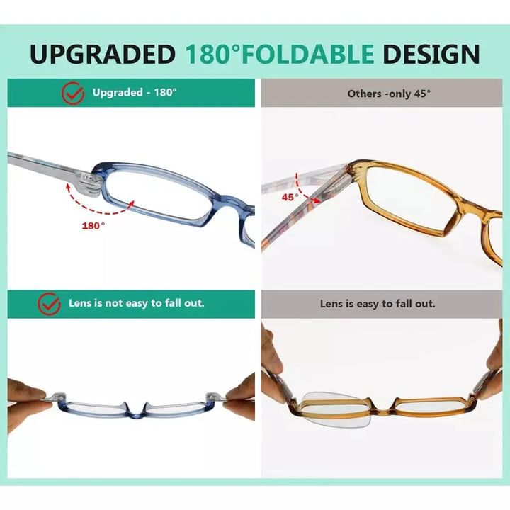 5 Pack Patterned Temples Metalless Screwless Reading Glasses NRT1803
