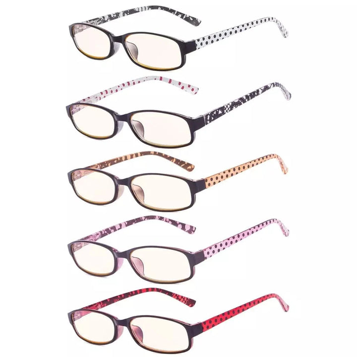5 Pack Polka Dots Blue Light Filter Reading Glasses CG908P
