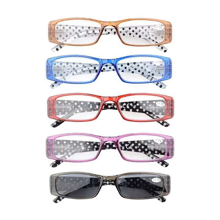 5 Pack Polka Dots Reading Glasses R040P