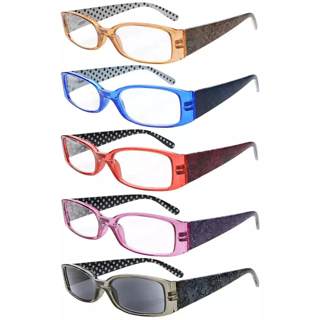 5 Pack Polka Dots Reading Glasses R040P