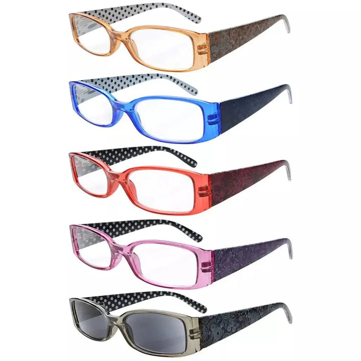 5 Pack Polka Dots Reading Glasses R040P