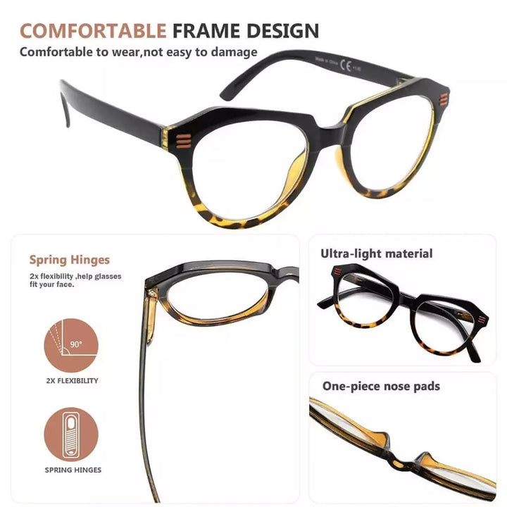 5 Pack Polygon Reading Glasses Chic Eyeglasses R2110