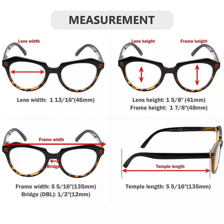 5 Pack Polygon Reading Glasses Chic Eyeglasses R2110