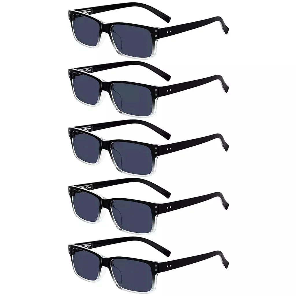5 Pack Reading Glasses Retro Rectangle Readers R032-A