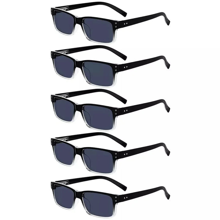 5 Pack Reading Glasses Retro Rectangle Readers R032-A