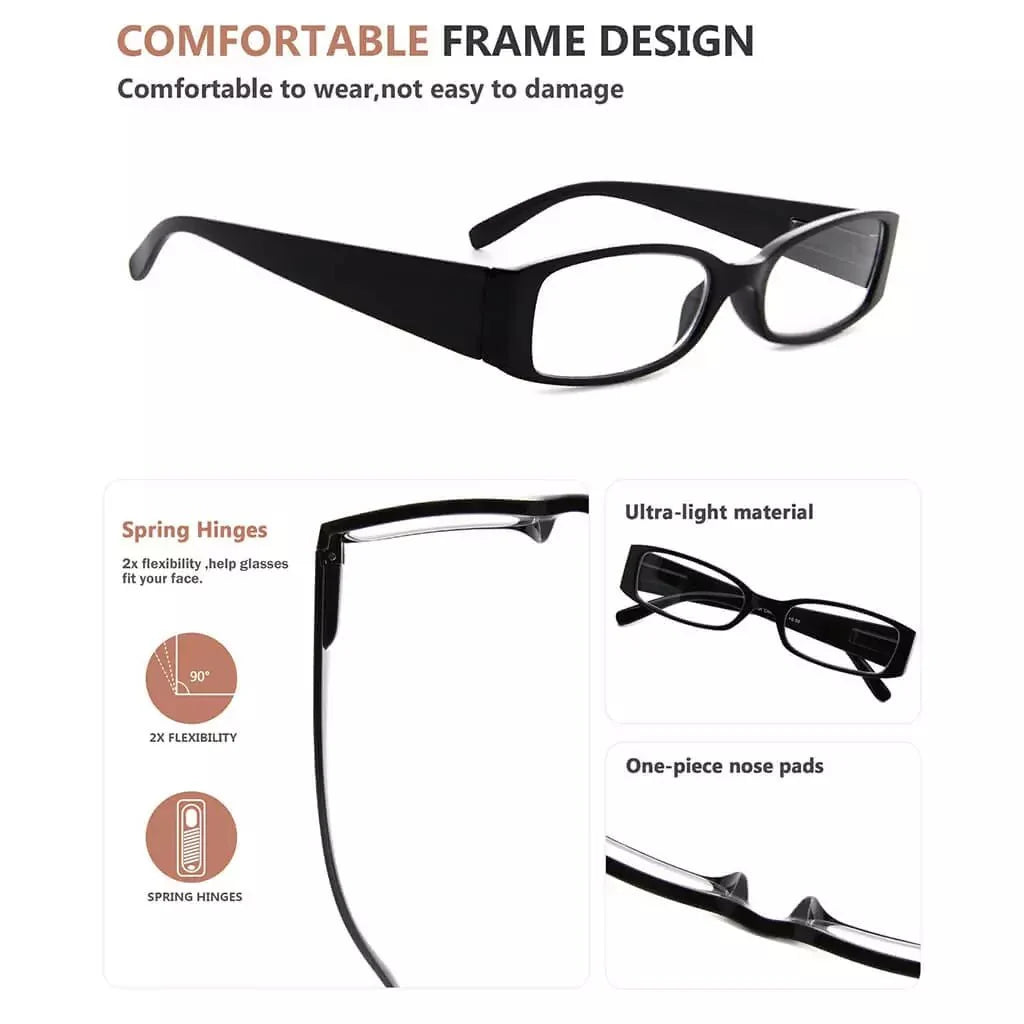 5 Pack Reading Glasses with Different Pattern Arm R040