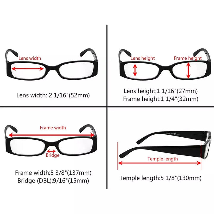 5 Pack Reading Glasses with Different Pattern Arm R040
