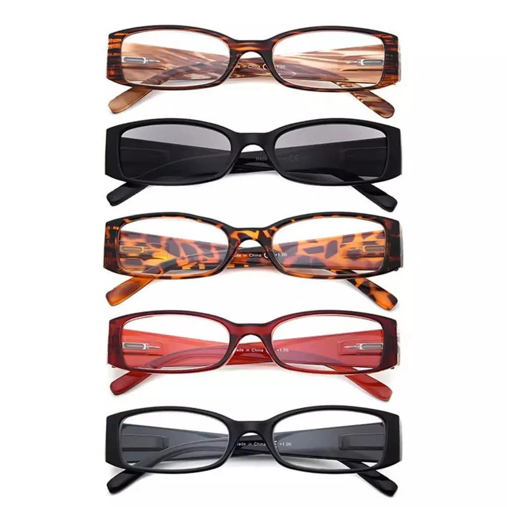 5 Pack Reading Glasses with Different Pattern Arm R040