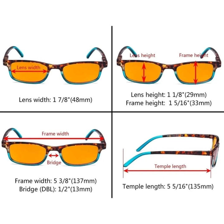 5 Pack Rectangle Blue Light Blocking Readers DS111D