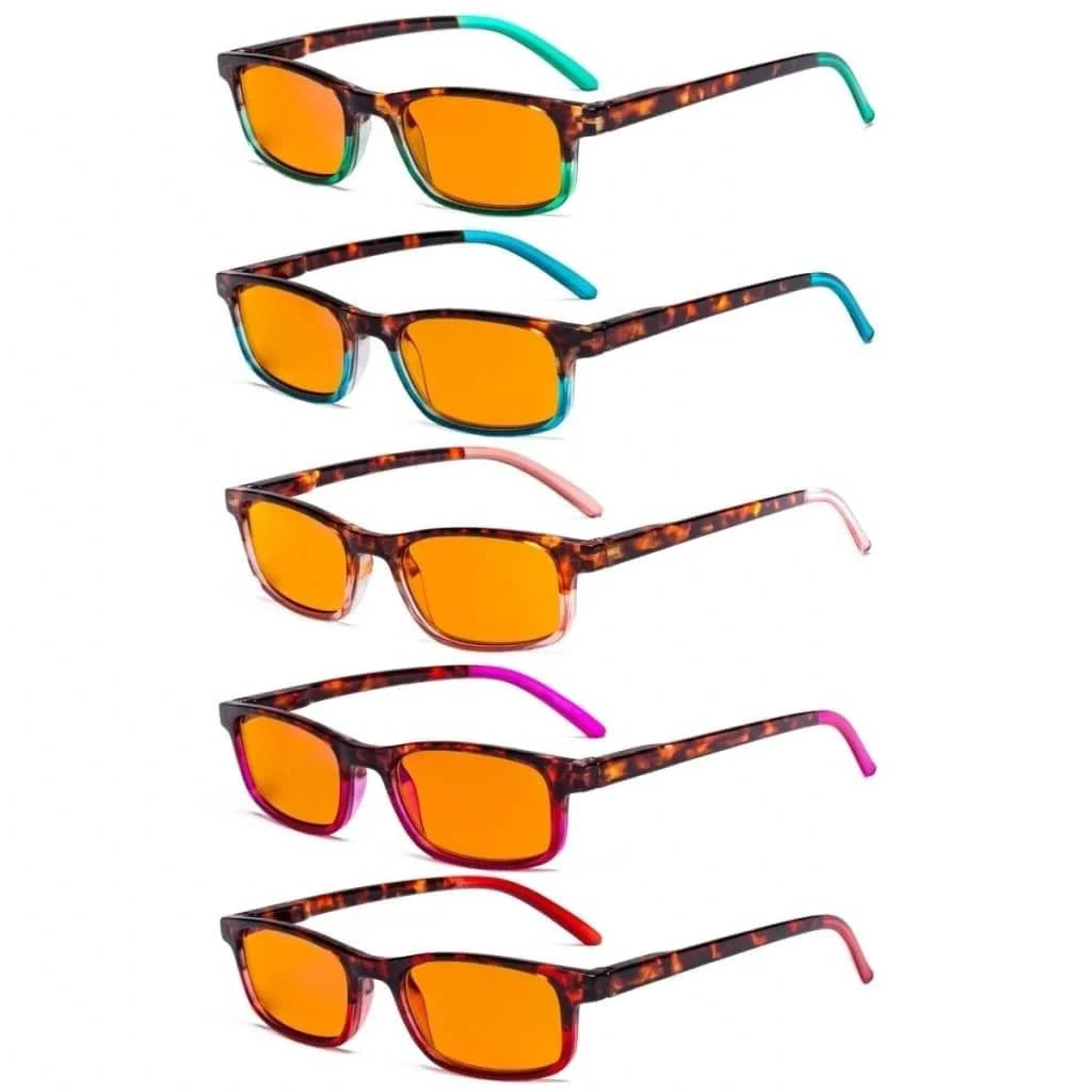 5 Pack Rectangle Blue Light Blocking Readers DS111D