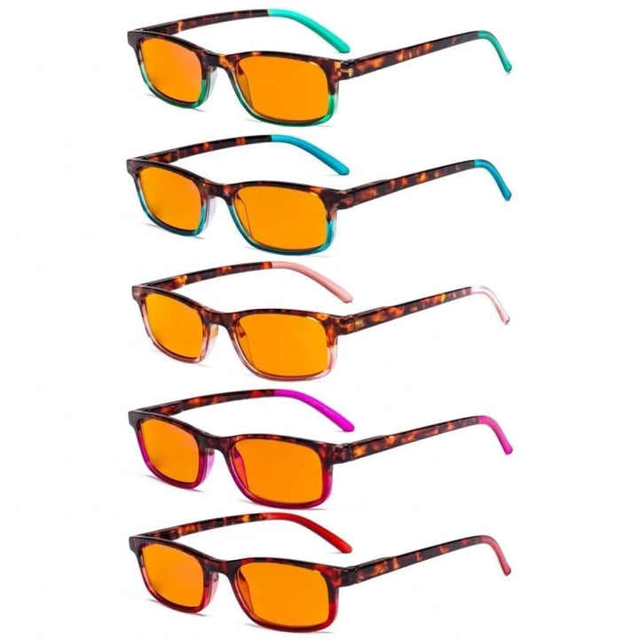 5 Pack Rectangle Blue Light Blocking Readers DS111D