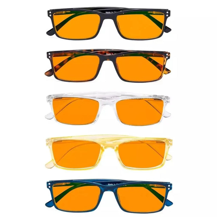 5 Pack Rectangle Blue Light Blocking Reading Glasses DS802