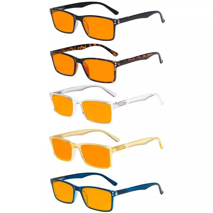 5 Pack Rectangle Blue Light Blocking Reading Glasses DS802