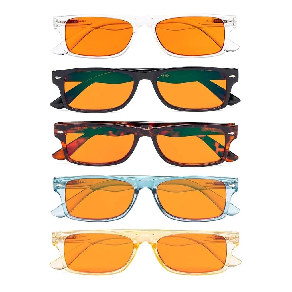 5 Pack Rectangle Blue Light Blocking Reading Glasses DSR066
