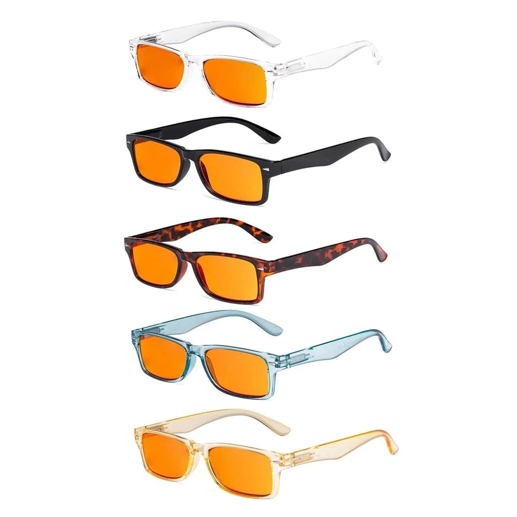 5 Pack Rectangle Blue Light Blocking Reading Glasses DSR066