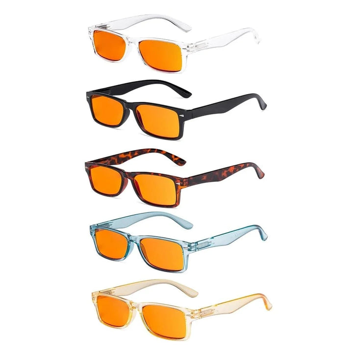 5 Pack Rectangle Blue Light Blocking Reading Glasses DSR066