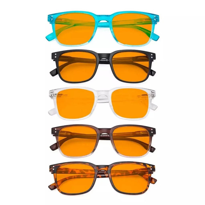 5 Pack Rectangle Blue Light Blocking Reading Glasses DST1804