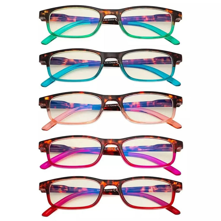 5 Pack Rectangle Blue Light Filter Glasses CG111