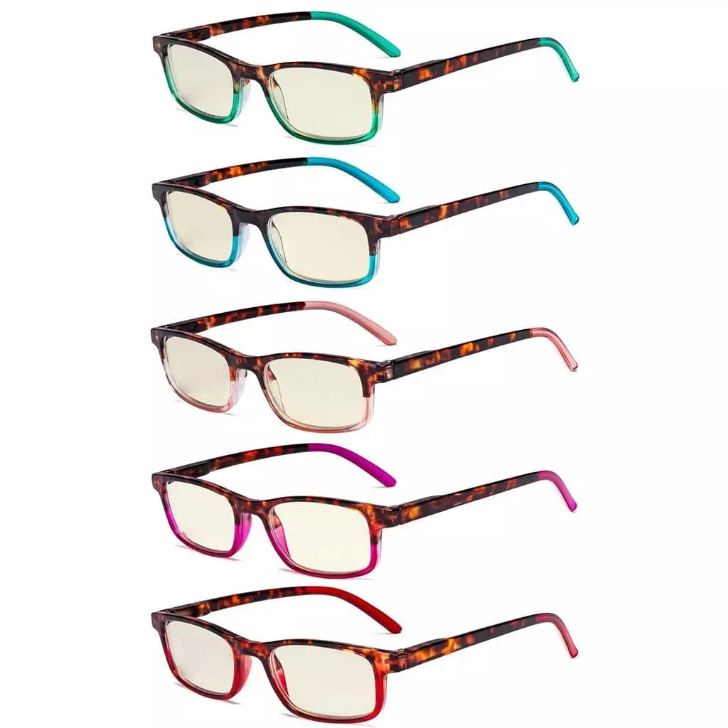 5 Pack Rectangle Blue Light Filter Glasses CG111
