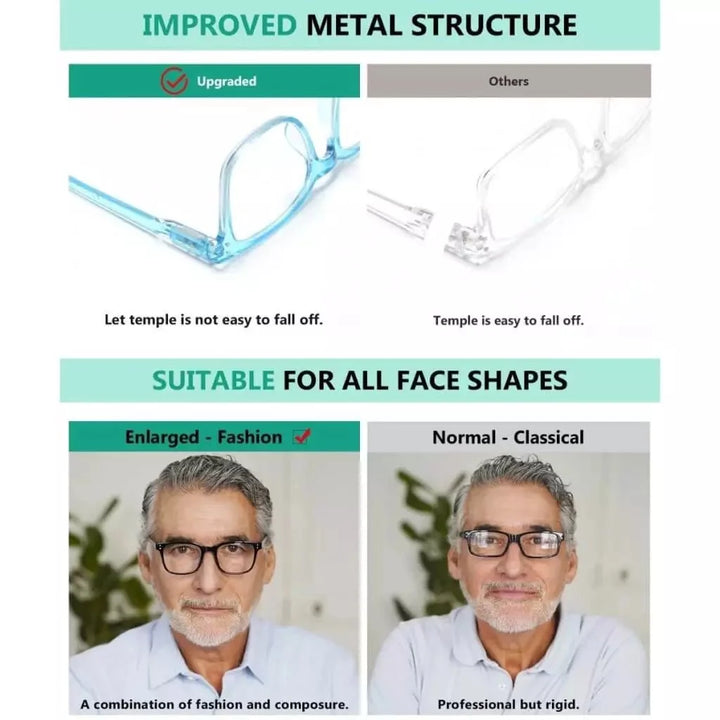 5 Pack Rectangle Reading Glasses Stylish Readers RT1804
