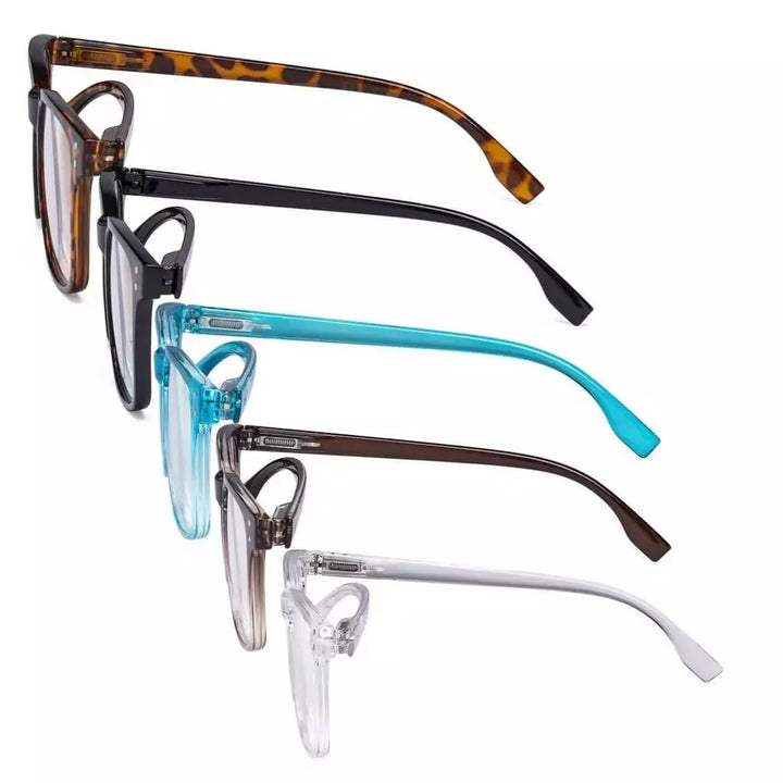 5 Pack Rectangle Reading Glasses Stylish Readers RT1804