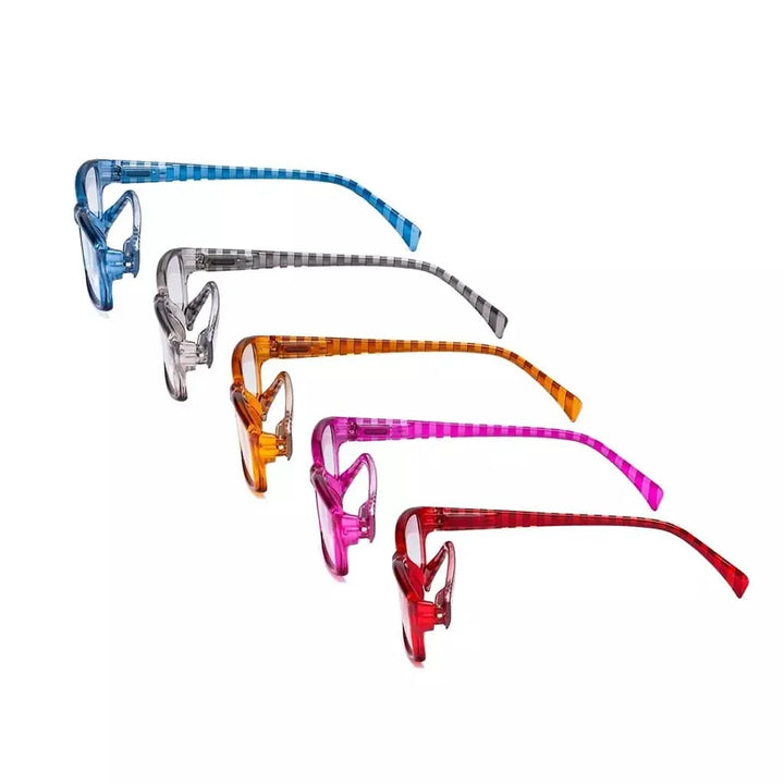 5 Pack Rectangle Reading Glasses with Stripe Arms RT1803S